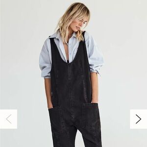 Free People High Roller Jumpsuit Small in Mineral Black